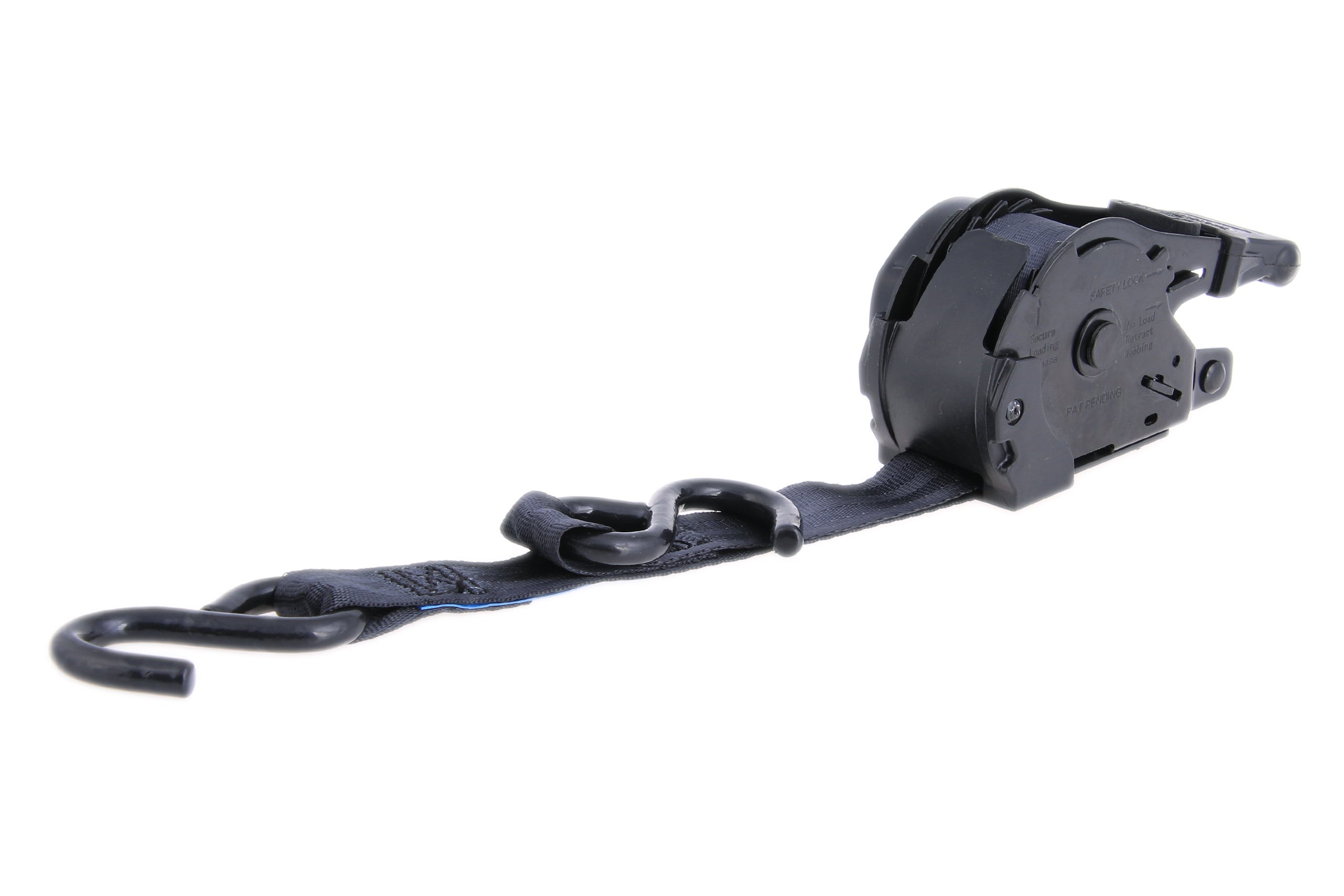 2er Set Spanngurt - 3,65 m Automatik-Zurrgurt, 25 mm, LC 340 daN, mit beschichtetem S-Haken