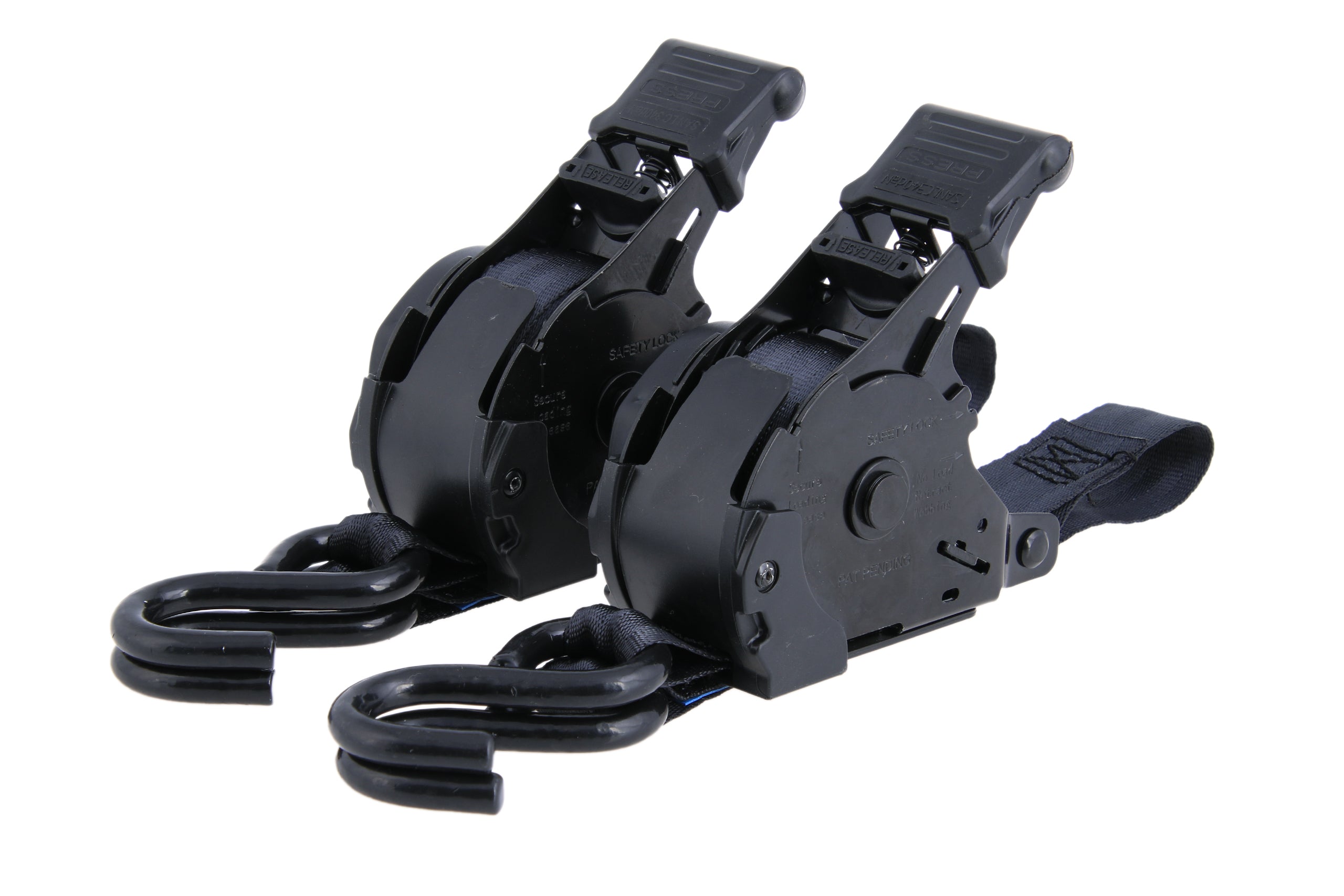 2er Set Spanngurt - 3,65 m Automatik-Zurrgurt, 25 mm, LC 340 daN, mit beschichtetem S-Haken