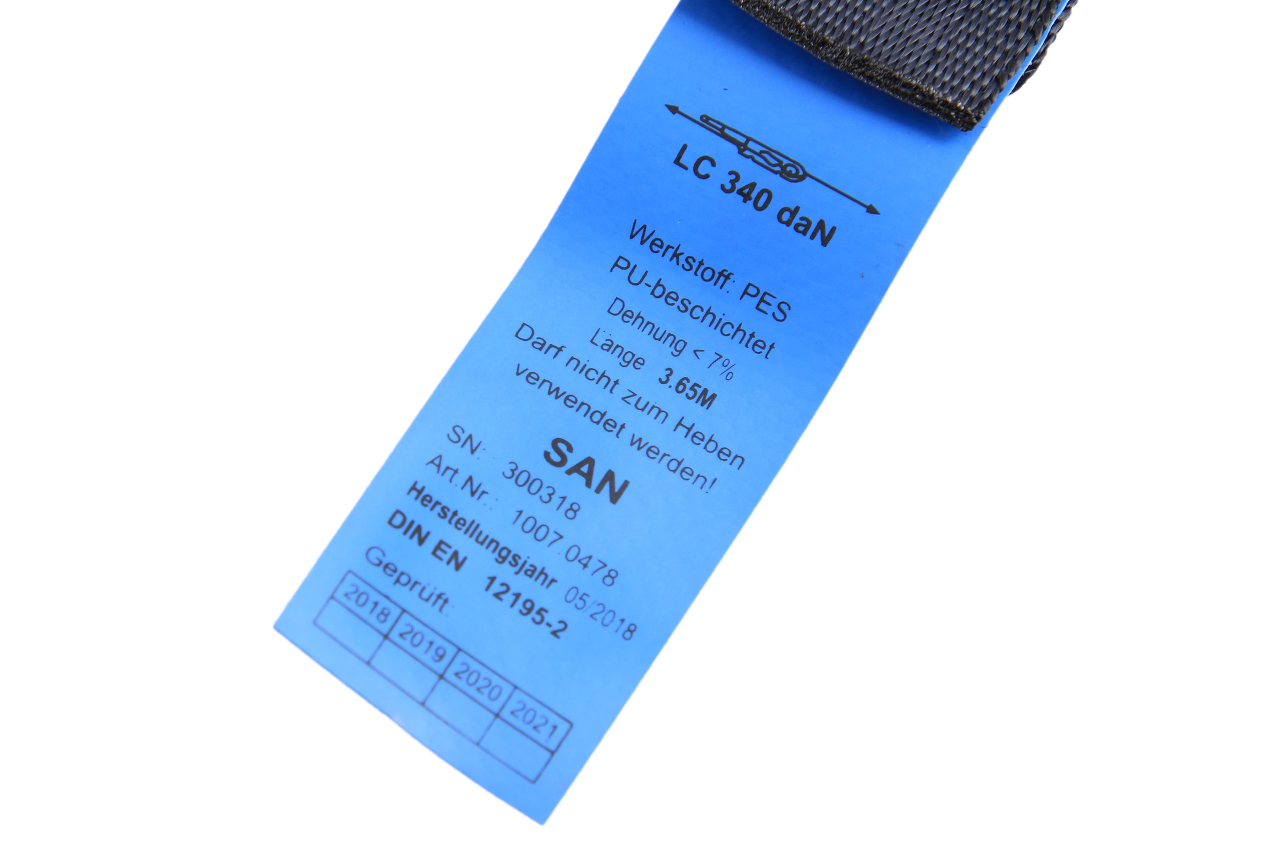 2er Set Spanngurt - 3,65 m Automatik-Zurrgurt, 25 mm, LC 340 daN, mit beschichtetem S-Haken