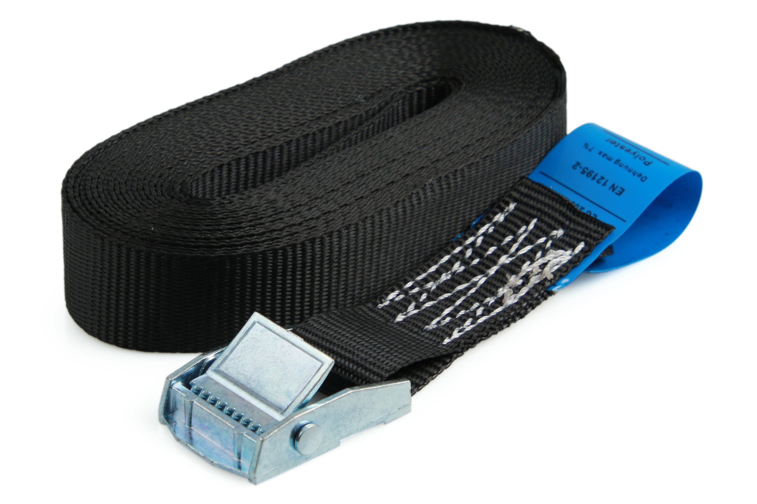 6er-Set, Klemmschloss-Zurrgurte /Spanngurte, 5 m, 25 mm, LC 250 daN, schwarz