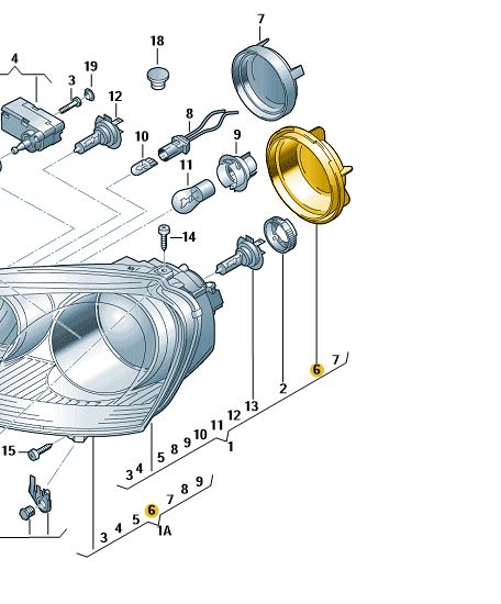 Golf 5 Abdeckkappe für Hella-Scheinwerfer (Abblendlicht) | 1K6941607A VW
