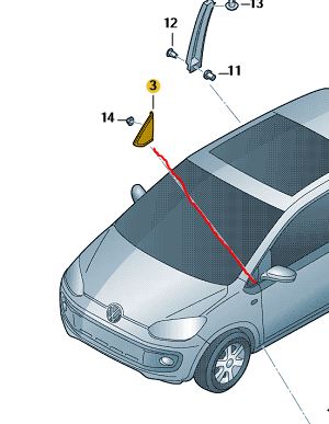 Blende links vor dem Aussenspiegel VW up! | 1S0853273B5AP Volkswagen