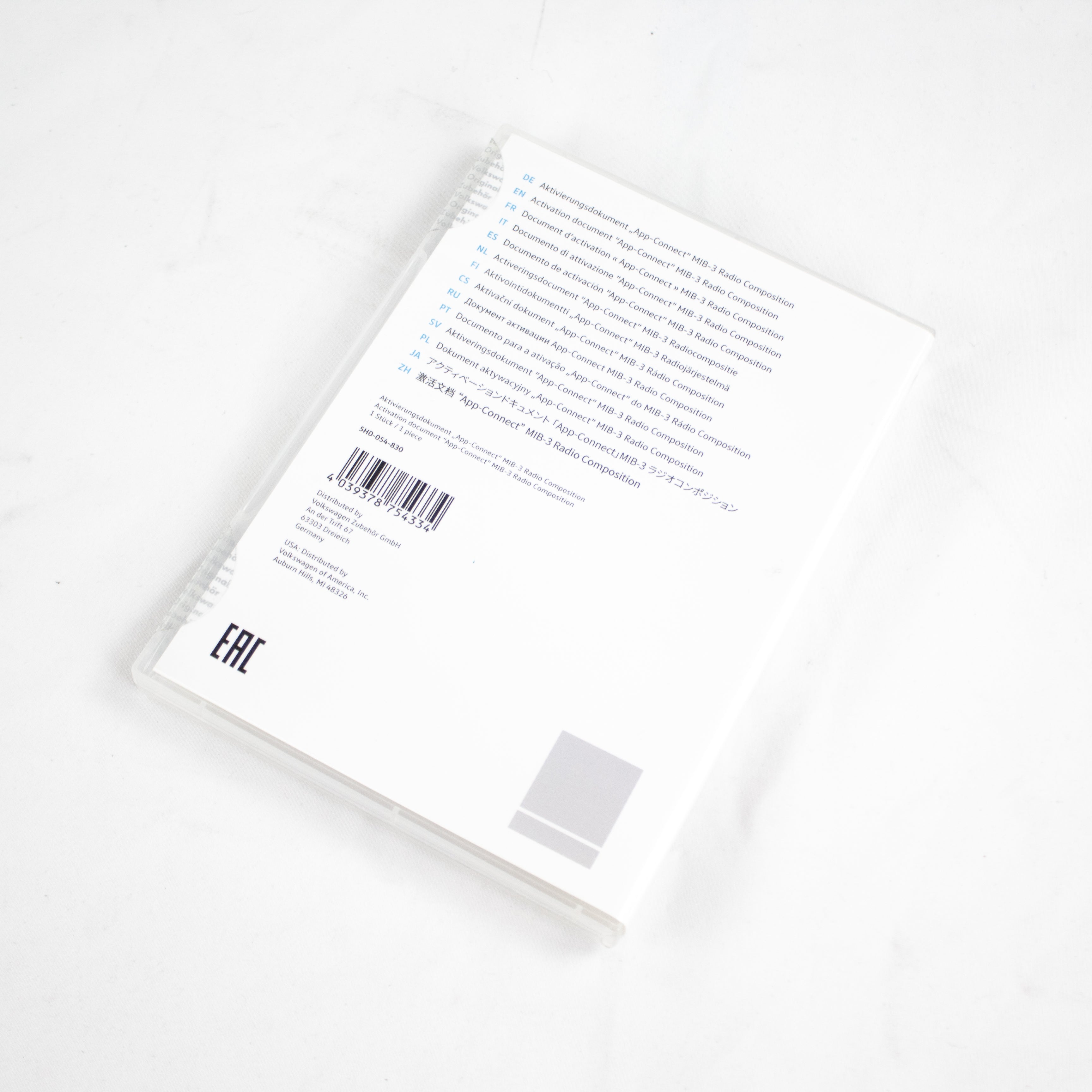 Original Volkswagen App-Connect Aktivierungsdokument | 5H0054830