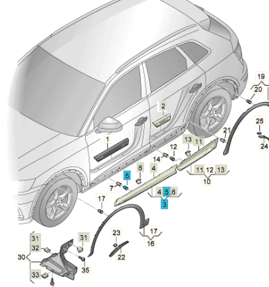 Original Audi Q5 Abdeckung 80A853959L GRU